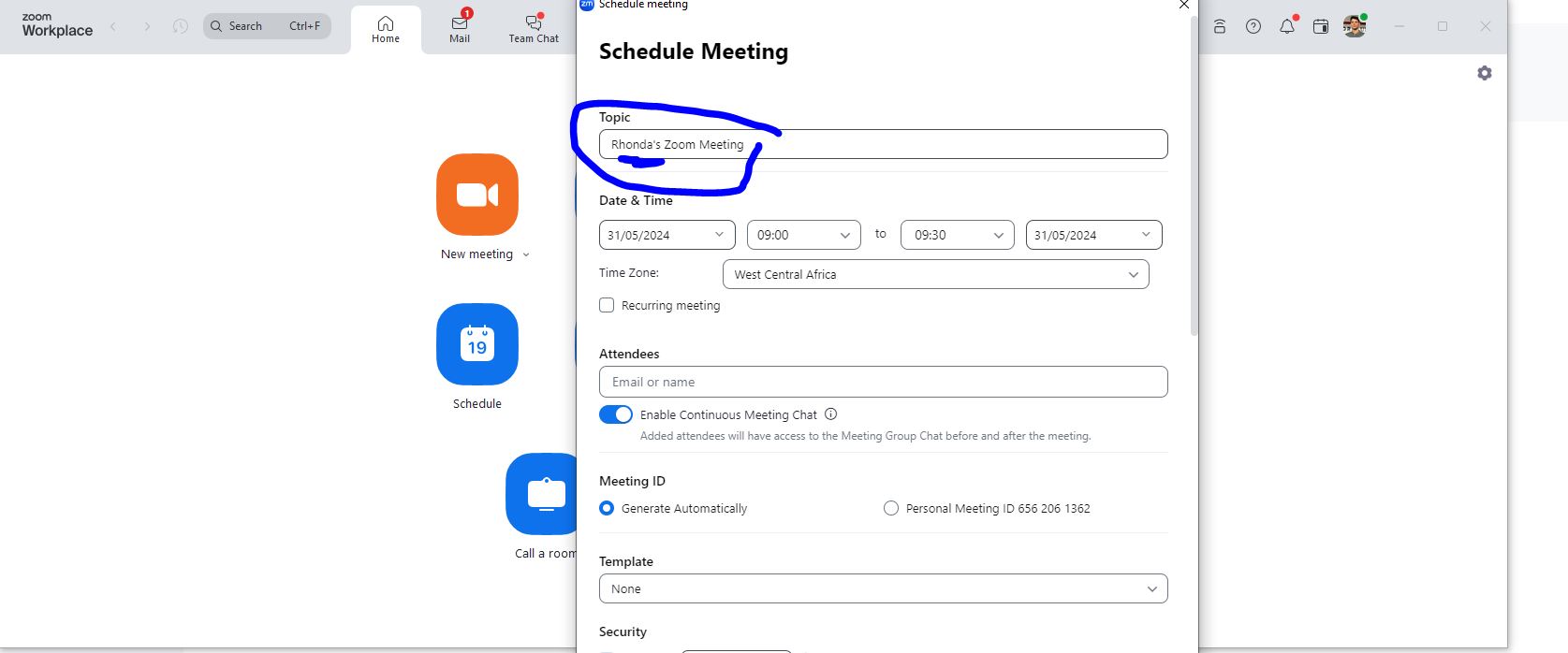Re Creating a meeting Zoom Community