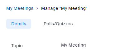 Poll Tab after saving meeting